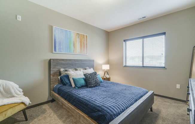 Master bedroom at WH Flats new luxury apartments in south Lincoln NE 68516