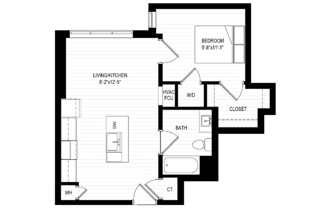 1 bed, 1 bath, 530 sqft, $2,400, Unit 611