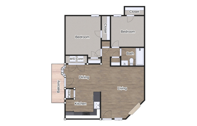The Chateau: Beds - 2: Baths - 1: SqFt Range - 793 to 793