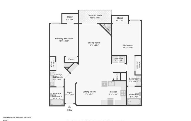 2 beds, 2 baths, 1,200 sqft, $2,598, Unit 108