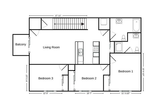 3 beds, 2 baths, 1,165 sqft, $1,490, Unit SH 1200-208