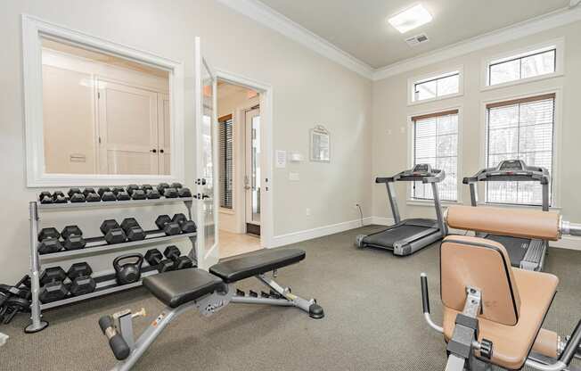 the gym at the preserve apartments