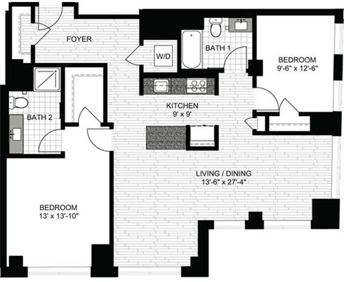 2 beds, 2 baths, 1,239 sqft, $4,685, Unit 0531