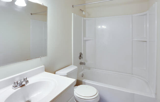 a bathroom with a sink toilet and a bath tub