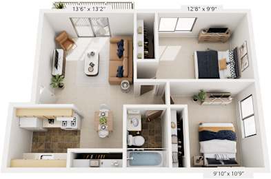 2 beds, 1 bath, 679 sqft, $992