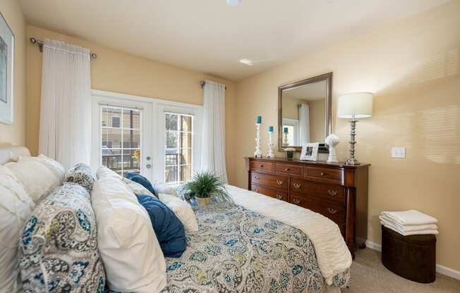 Dresser and bed