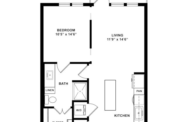 1 bed, 1 bath, 690 sqft, $1,515