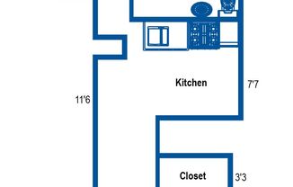 1 bed, 1 bath, 525 sqft, $800, Unit 3