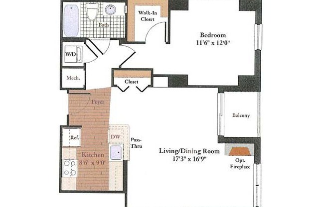 1 bed, 1 bath, $1,950