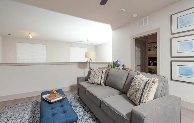 Lofted Living Room and Bedroom