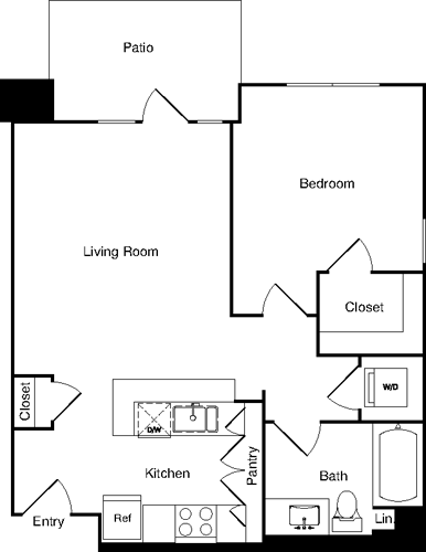 1 bed, 1 bath, 765 sqft, $2,506, Unit 529