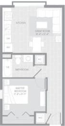 1 bed, 1 bath, 558 sqft, $2,337