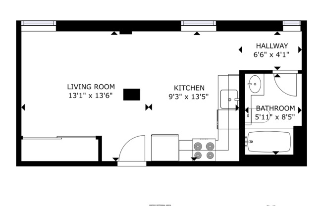 Studio, 1 bath, 413 sqft, $1,395, Unit 410