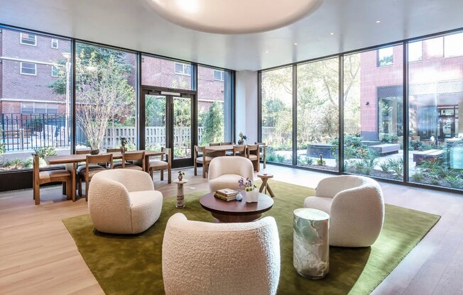 Welcome to Mabel, where modern elegance meets comfort. Our spacious lounge features large windows, stylish furnishings, and a warm ambiance. Perfect for relaxation or socializing. Explore your new home today!