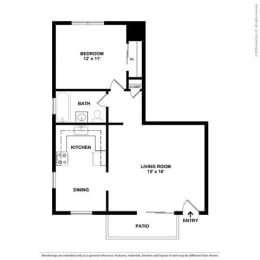 1 bed, 1 bath, 615 sqft, $2,607