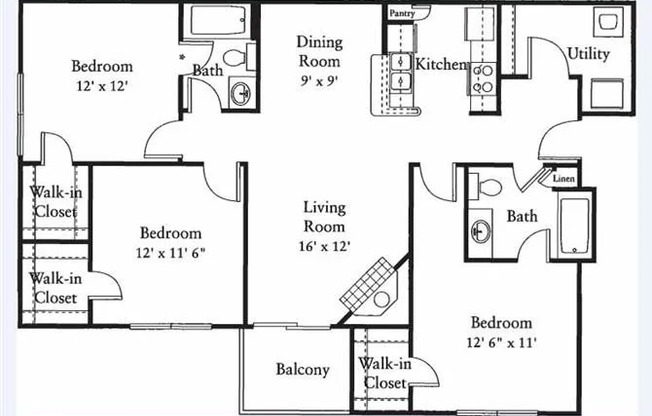 3 beds, 2 baths, 1,264 sqft, $1,596