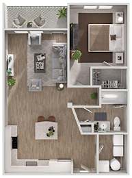 1 bed, 1 bath, 781 sqft, $1,718