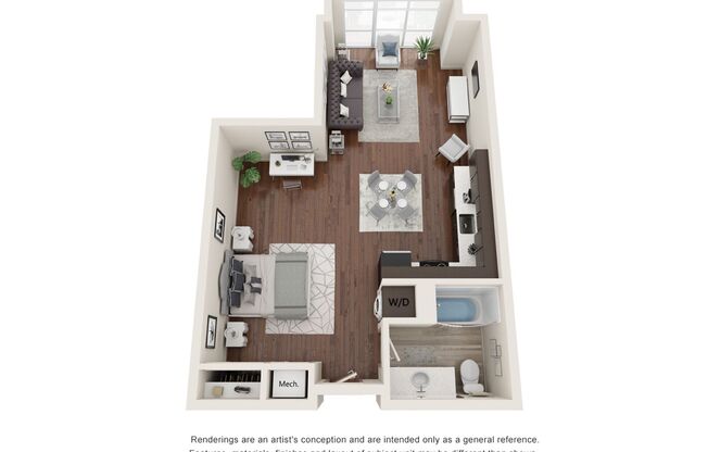 Studio, 1 bath, 640 sqft, $1,450, Unit 285