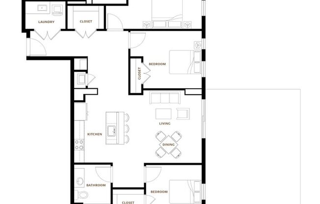 3 beds, 2 baths, 1,211 sqft, $6,600, Unit 706