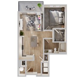 1 bed, 1 bath, 692 sqft, $1,600