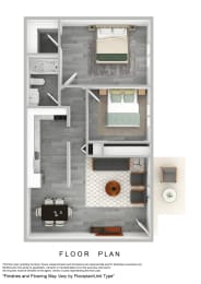 2 beds, 1 bath, 669 sqft, $1,195