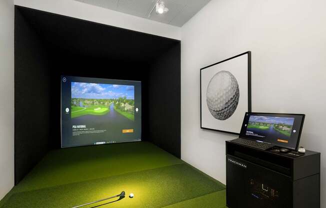Golf Simulator at The Marc Luxury Apartments in Palm Beach Gardens FL