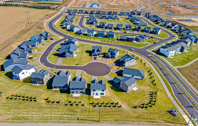 a circle of houses in a suburb