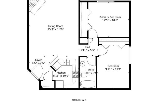 2 beds, 1 bath, 900 sqft, $1,399, Unit 1510 - 207