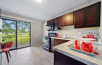 kitchen / outdoor balcony view