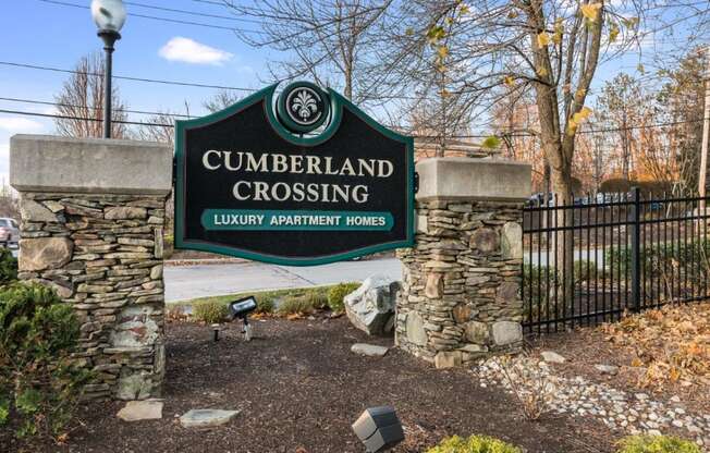 Welcoming Property Sign at Cumberland Crossing, Cumberland, RI, 02864