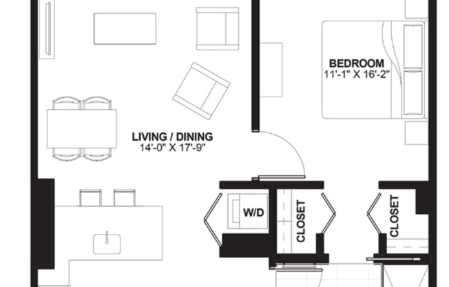 1 bed, 1 bath, 738 sqft, $2,750, Unit 204