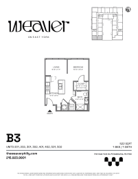 1 bed, 1 bath, 522 sqft, $1,400