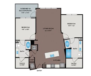 2 beds, 2 baths, 1,246 sqft, $2,225