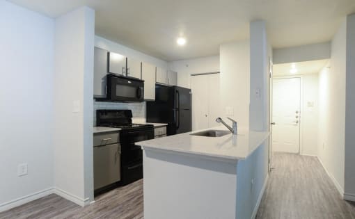 kitchen in luxury north austin apartment