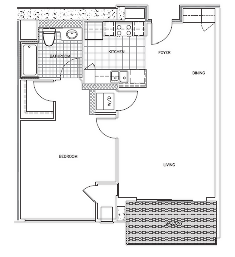 1 bed, 1 bath, 826 sqft, $2,740
