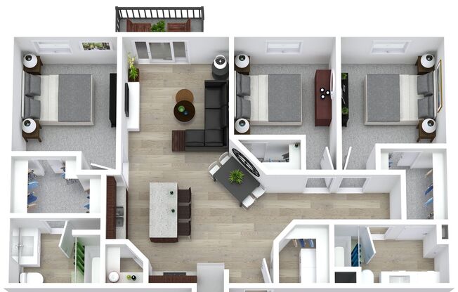 3 beds, 2 baths, 1,229 sqft, $1,730, Unit 122
