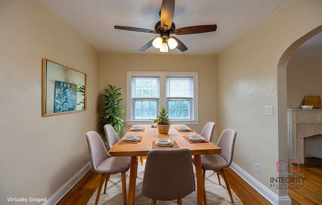 An example of a furnished dining area.