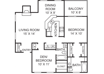 2 beds, 2 baths, 1,200 sqft, $2,034