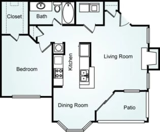 1 bed, 1 bath, 800 sqft, $1,430