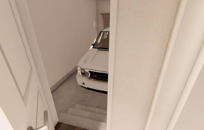 a car parked in a garage at Brownstones at Palisade Park, Broomfield Colorado