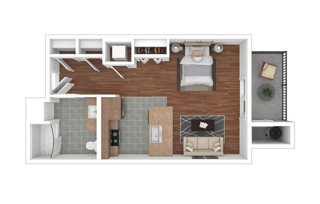 Studio, 1 bath, 548 sqft, $1,525