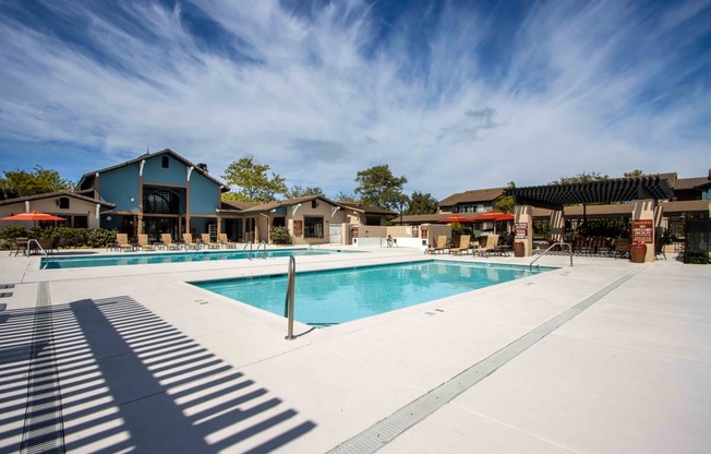 the swimming pool at the apartments for rent