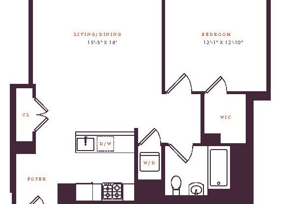 1 bed, 1 bath, 681 sqft, $7,100, Unit 3C