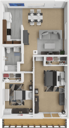 2 beds, 1 bath, 860 sqft, $985