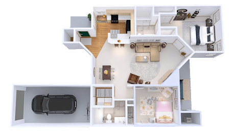 2 beds, 2 baths, 1,191 sqft, $1,736