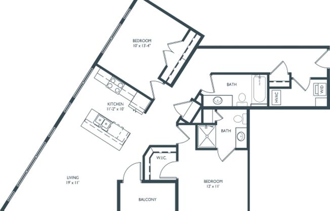 2 beds, 2 baths, 1,029 sqft, $2,550, Unit 320
