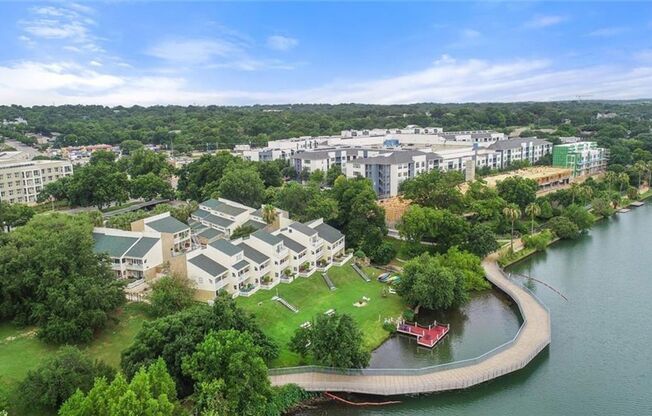 Views of Lady Bird Lake from the 1 Bed / 1 Bath Condo on Lakeshore Blvd