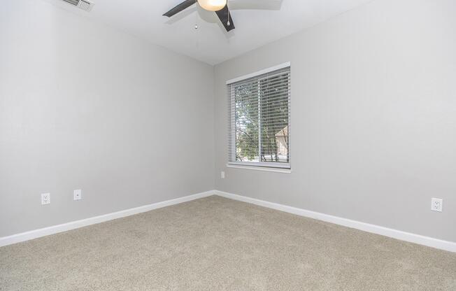 a room with a large window