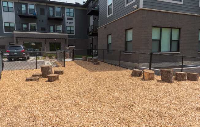 natural wood kid park  at Shady Oak Crossing, Minnesota, 55343