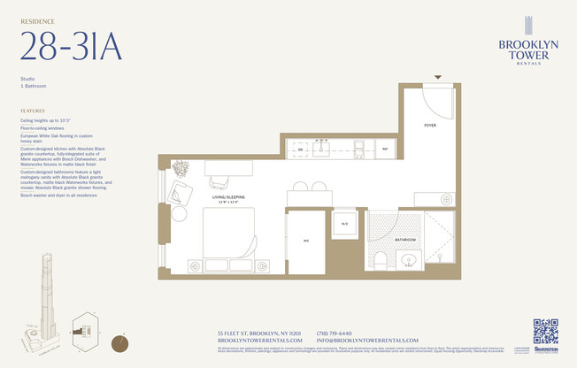Studio, 1 bath, $4,490, Unit 31A